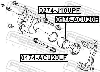 FEBEST Guide Bolt, brake caliper (0174-ACU20LF)