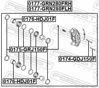 FEBEST Guide Bolt, brake caliper (0174-GDJ150F)