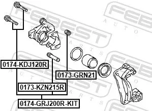 FEBEST Guide Bolt, brake caliper (0174-GRJ200R-KIT)