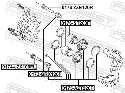 FEBEST Repair Kit, brake caliper (0175-AZT220F)
