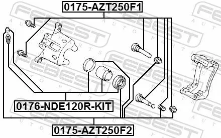 FEBEST Repair Kit, brake caliper (0175-AZT250F2)