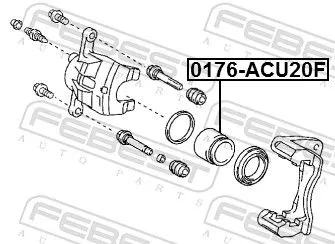 FEBEST Piston, brake caliper (0176-ACU20F)