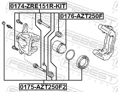 FEBEST Piston, brake caliper (0176-AZT250F)