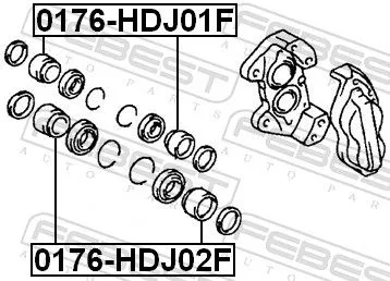 FEBEST Piston, brake caliper (0176-HDJ02F)