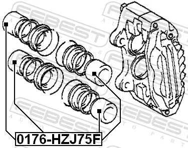 FEBEST Piston, brake caliper (0176-HZJ75F)