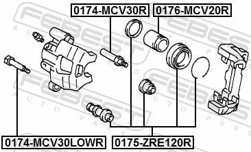 FEBEST Piston, brake caliper (0176-MCV20R)