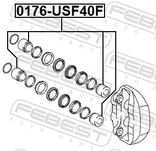 FEBEST Piston, brake caliper (0176-USF40F)
