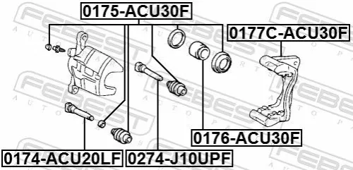FEBEST Brake Caliper Bracket Set (0177C-ACU30F)
