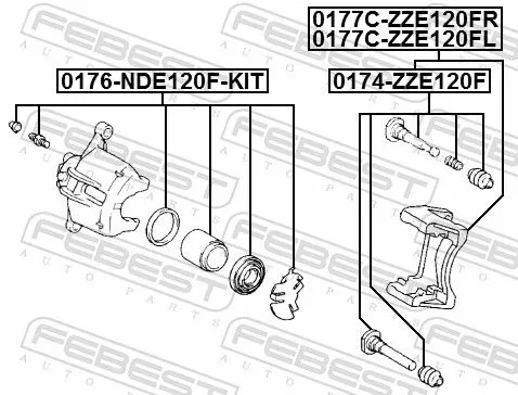 FEBEST Brake Caliper Bracket Set (0177C-ZZE120FR)