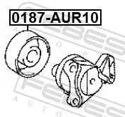 FEBEST Tensioner Pulley, V-ribbed belt (0187-AUR10)