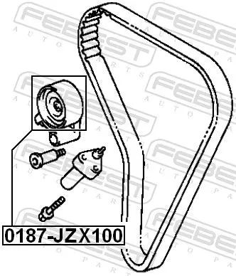 FEBEST Tensioner Pulley, timing belt (0187-JZX100)