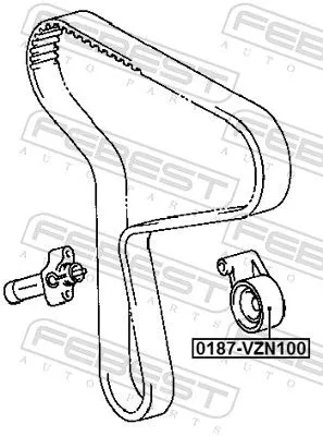 FEBEST Tensioner Pulley, timing belt (0187-VZN100)