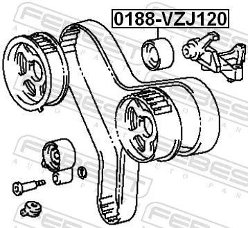 FEBEST Deflection Pulley/Guide Pulley, timing belt (0188-VZJ120)