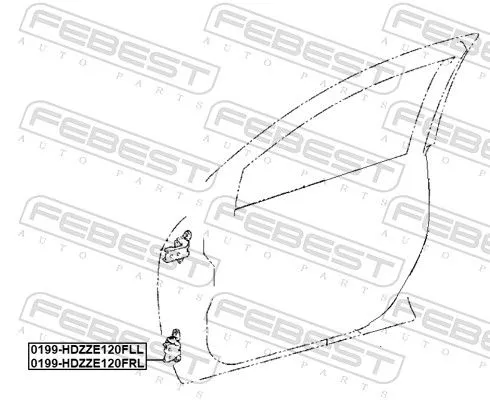 FEBEST Door Hinge (0199-HDZZE120FLL)