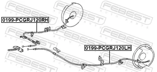 FEBEST Cable Pull, parking brake (0199-PCGRJ120LH)