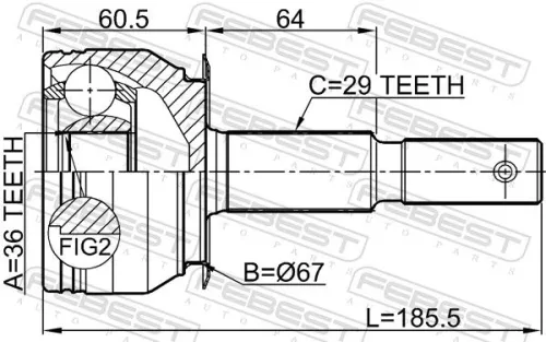 FEBEST Joint Kit, drive shaft (0210-D40B)