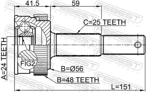 FEBEST Joint Kit, drive shaft (0210-J10RA48)