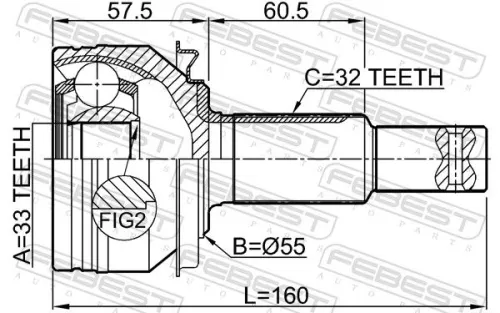 FEBEST Joint Kit, drive shaft (0210-L33)