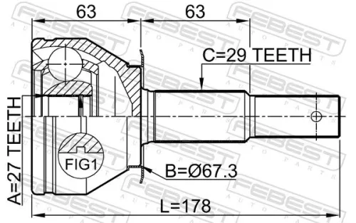 FEBEST Joint Kit, drive shaft (0210-R51MT)