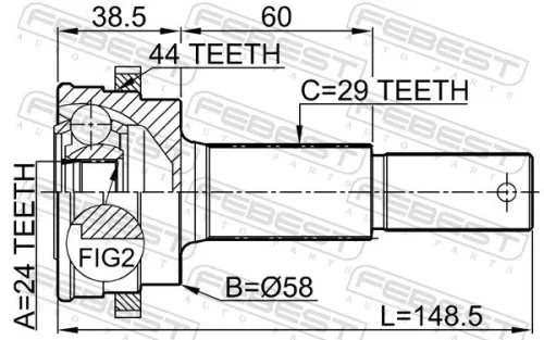 FEBEST Joint Kit, drive shaft (0210-T30RA44)