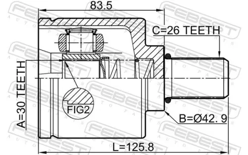 FEBEST Joint Kit, drive shaft (0211-G15RAATLH)