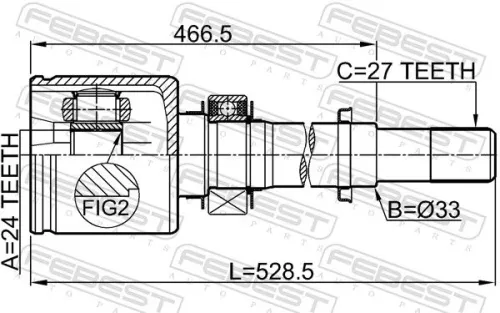 FEBEST Joint Kit, drive shaft (0211-J32VQ25RH)