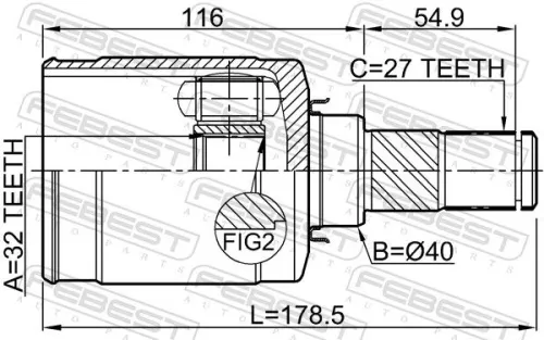 FEBEST Joint Kit, drive shaft (0211-L33LH)