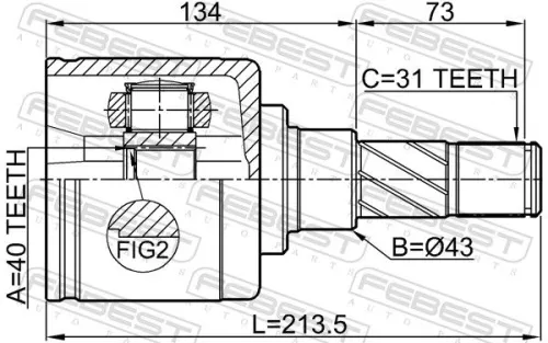 FEBEST Joint Kit, drive shaft (0211-Y62AT)