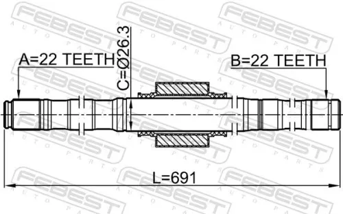 FEBEST Drive Shaft (0212-E11MT16L)