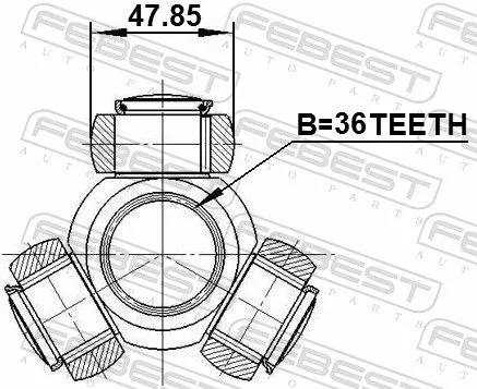 FEBEST Spider Assembly, drive shaft (0216-Z50)