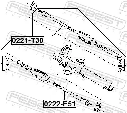 FEBEST Inner Tie Rod (0222-E51)