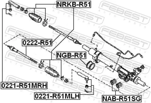 FEBEST Inner Tie Rod (0222-R51)