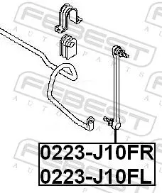 FEBEST Link/Coupling Rod, stabiliser bar (0223-J10FL)