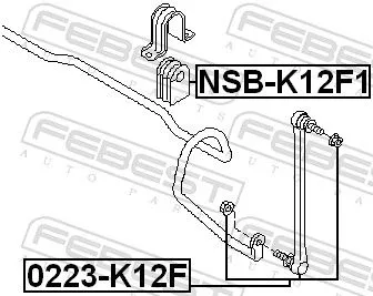 FEBEST Link/Coupling Rod, stabiliser bar (0223-K12F)