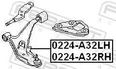 FEBEST Control/Trailing Arm, wheel suspension (0224-A32RH)
