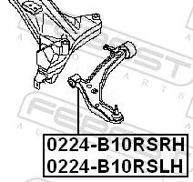 FEBEST Control/Trailing Arm, wheel suspension (0224-B10RSLH)