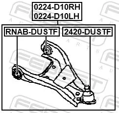 FEBEST Control/Trailing Arm, wheel suspension (0224-D10RH)