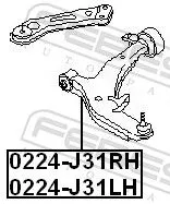 FEBEST Control/Trailing Arm, wheel suspension (0224-J31LH)