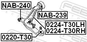 FEBEST Control/Trailing Arm, wheel suspension (0224-T30LH)