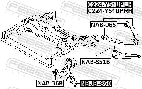 FEBEST Control/Trailing Arm, wheel suspension (0224-Y51UPRH)