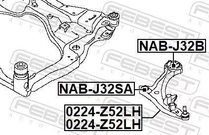 FEBEST Control/Trailing Arm, wheel suspension (0224-Z52LH)