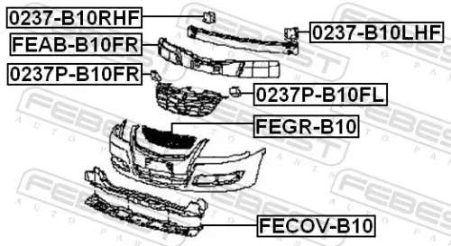 FEBEST Mounting Bracket, bumper (0237-B10LHF)