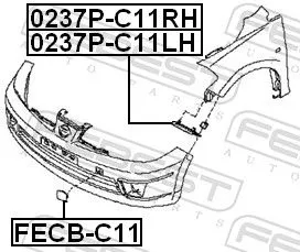 FEBEST Mounting Bracket, bumper (0237P-C11RH)
