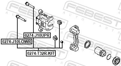 FEBEST Guide Bolt, brake caliper (0274-T32R-KIT)