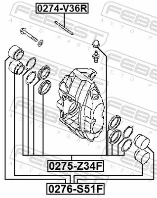 FEBEST Guide Bolt, brake caliper (0274-V36R)