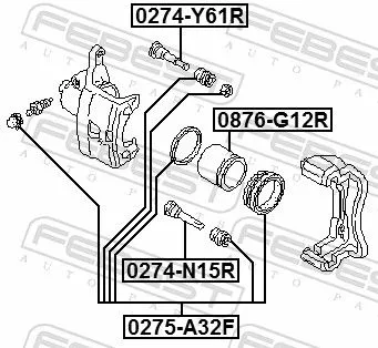 FEBEST Guide Bolt, brake caliper (0274-Y61R)