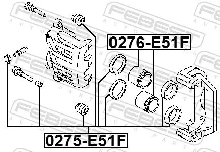 FEBEST Piston, brake caliper (0276-E51F)
