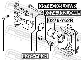 FEBEST Piston, brake caliper (0276-Y62R)