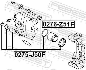 FEBEST Piston, brake caliper (0276-Z51F)