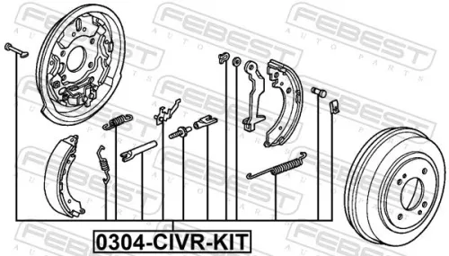 FEBEST Accessory Kit, parking brake shoes (0304-CIVR-KIT)